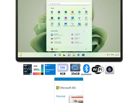 Microsoft Surface Pro 9 13  Tablet i5, 8GB 256GB, Forest with Microsoft 365 Personal Online